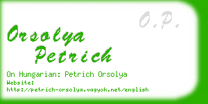 orsolya petrich business card